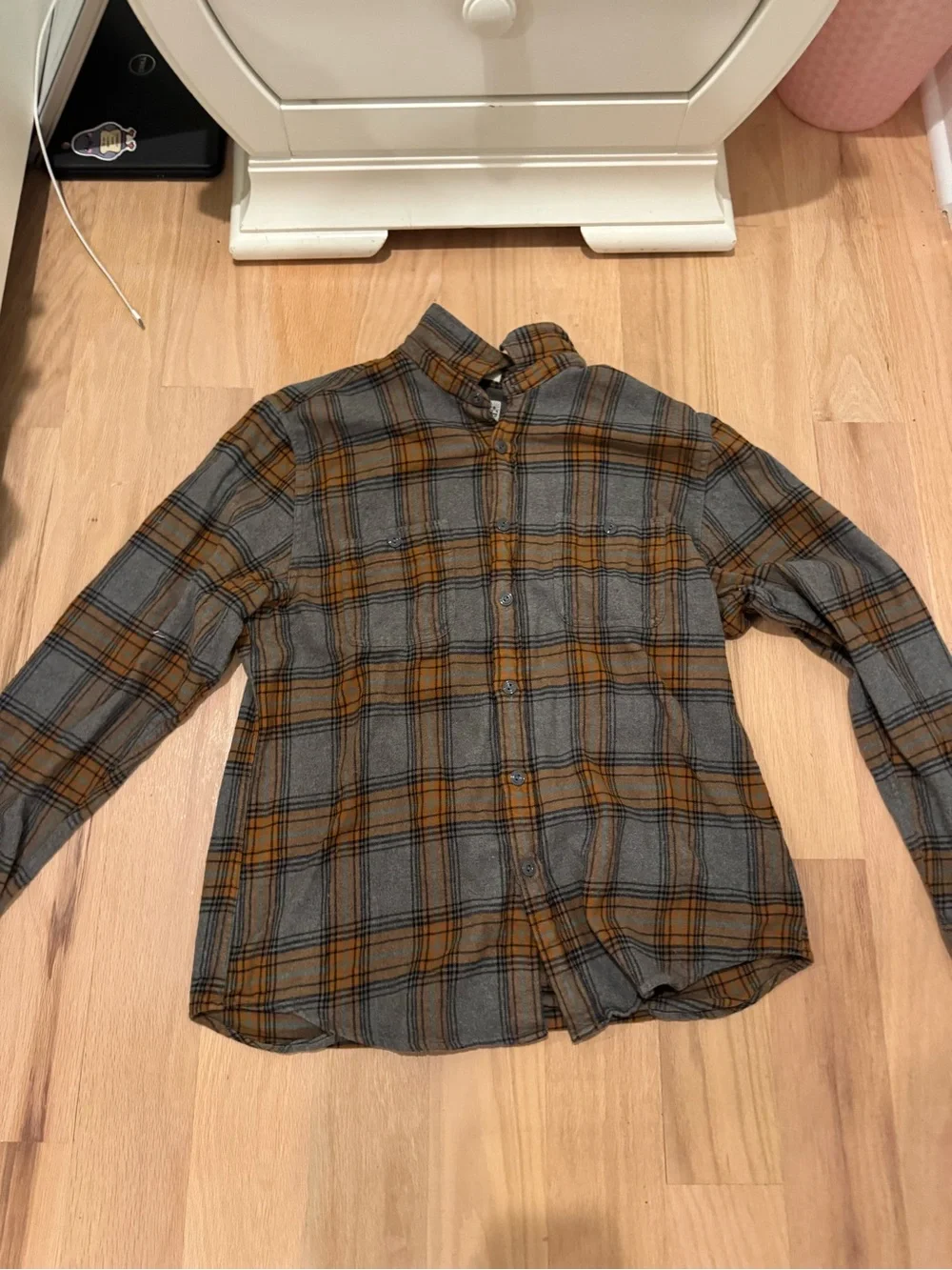 J. Crew Gray and Brown Plaid Button-Down Shirt